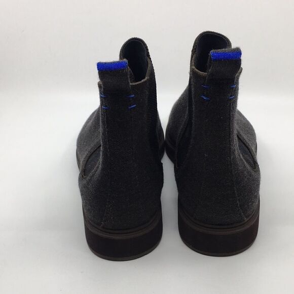 Rothy's The Chelsea Charcoal Gray Brown Knit Merino Wool Blend Ankle Boot 11.5 - Picture 8 of 17